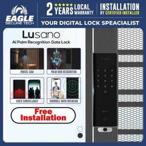 LUSANO X11 Pro Smart Gate Lock with Palm Vein/Face & Fingerprint Recognition Video Surveillance Real-Time Parcel Tracking