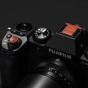 Fuji Set Xs20 Xh2 Xh2s Xs10 Xh1 Real Wood Hot Shoe Cover Back Adhesive Shutter Button Set Vintage CNC Processed High End Sandalwood