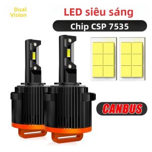 H15 H7 LED Đèn Pha Ô Tô Bóng Đèn 300W 30000LM Chùm Cao DRL Chạy Ban Ngày Xi Nhan CANBUS 7535 CSP 6500K 12V Đèn Tự Động