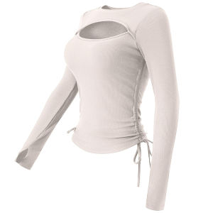 Advanced Yoga Fitness Girls Long Sleeve Training Set with Chest Pad Pilates Slimming Sportswear Top Comfortable Autumn