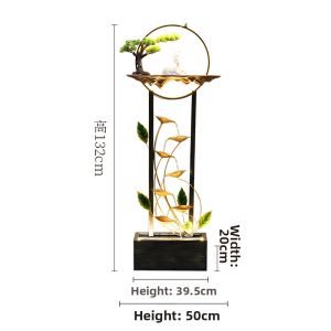 Large Circular Waterfall Standalone Decoration Wealth Attracting Feng Shui Wheel Indoor New Home Decoration Gift Floor Standing