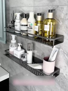 Bathroom Wall Mounted Punch-free Toilet Bath Bathroom Washbasin Wall Storage Shelf Bathroom Storage Rack