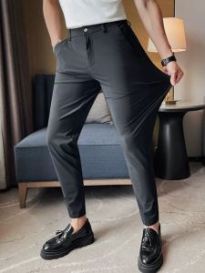 Quần Ống Đứng Mỏng Mùa Hè Cho Nam 1828 Quần Tây Nam Phong Cách Hàn Quốc Dáng Ôm Vừa Vặn Không Cần Ủi
