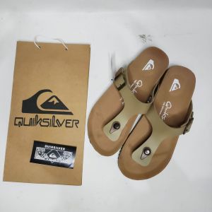 Sandal Tali Casual Wanita Sandal Strap Quiks1lver Cream Jepit Tali 1 Tali 2 Kulit Sintetis Harian Ootd Fashion Liburan Anti Slip Birken