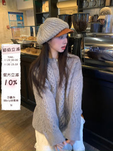 Áo Len Dệt Kim Cổ Tròn Màu Trơn Sinbounboun Dành Cho Nữ Mùa Thu Đông Thường Ngày Dáng Rộng Thoải Mái Ôm Vừa Vặn