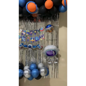 Paket Dekorasi Ulang Tahun Astronot Luar Angkasa Roket Dekorasi Set Bulan Foil Hiasan Ultah Anak Laki-Laki