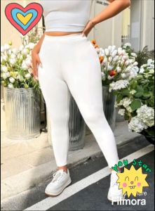 Wena High-Waist Plus Size Leggings for Women – Stretchable Cotton Spandex One-Side Pocket L-3XL