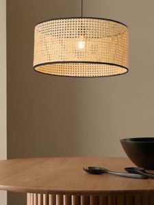 Japanese Style Rattan Chandelier for Bedroom/Study Energy Saving LED Light Source with Iron Body and Grass Vine Shade