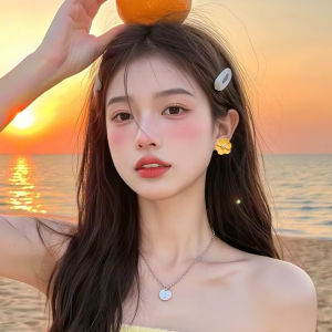 Yellow Flower Pearl Earrings S925 Pure Silver Womens Fashion Jewelry Spring Summer New Style Gentle Forest System Ear Jewelry