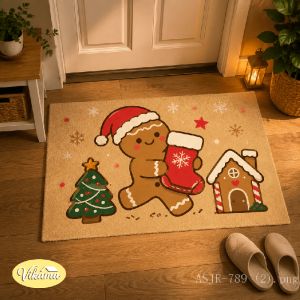 VIKAMA Farmhouse-Style Christmas Doormat Non-Slip and Durable Entryway Rug Merry Christmas Holiday Doormat Home Decor