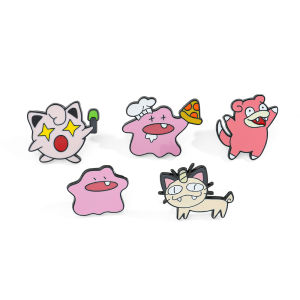 Bandai | Pokemon Jigglypuff Snorlax Pikachu Brooch Japanese Cartoon Anime Backpack Badge Pet Elf Brooch Pins Creative Fashion