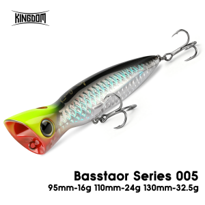 KINGDOM | Kingdom Basstaor Popper Lure 95mm 16g 110mm 24g 130mm 32.5g Saltwater Artificial Baits Hard Wobblers For Seabass Pike Fishing