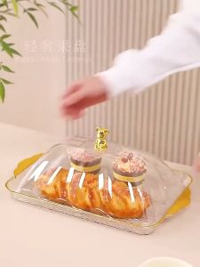 Nampan Saji Transparan Aesthetic Dengan Tutup Bentuk Beruang