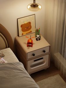 ZHUSHANXIA | Creative Cartoon Bedside Table Storage Cabinet Solid Wood