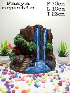 aquarium Aquascape ornamen hiasan aquarium Thema air terjun kembar handmade