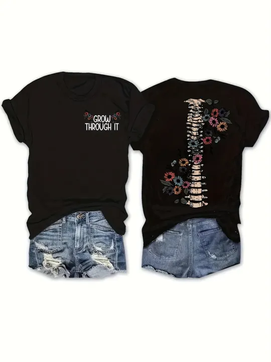 Grow%20Through%20It%20Women's%20Tee%20-%20Spine%20&%20Floral%20Graphic,%20Casual%20Gray%20Top%20-%20Image%203