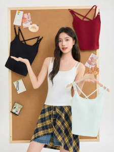 SANFU | Summer New Style Cross Back Built-in Padding Tank Top