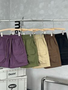 Fashionable Mens Solid Color Loose Shorts Straight Leg Casual Pants Youthful Energy All-Season Lightweight Polyester