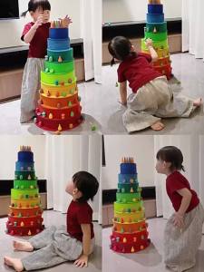 Montessori Educational Colorful Wooden Building Blocks Toys