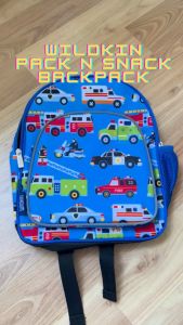 Wildkin Olive Kids Trains Planes & Trucks Pack n Snack Backpack Boys School Bag (For Kindergarten and Preschool)