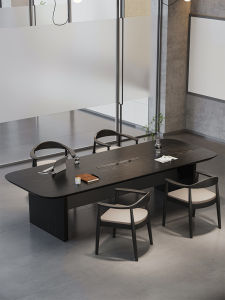 Luxurious Large Solid Wood Conference Table Office Reception Desk Chair Combination Long Board New Model Professional Installation