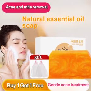 🔥Buy 1 Get 1🔥24k Gold Essential Oil Soap Handmade Perfume Facial Soap Amino Acid Soap Oil Control Soap Acne Removal Handmade Perfume Essential Oil Soap Chinese Medicine Bath Soap 100G