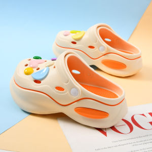 Womens Summer Outdoor Sandals Half Slip-On Slipper Thick Heel Anti-Slip Nursing Beach Heightening Cool Shoes GBAS Casual Style