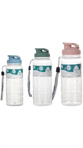 Bình nước caro 550ml 750ml 900ml nhựa VIỆT NHẬT - Trong suốt thể thao cho bé đi học - 0097/8/9