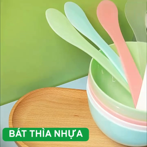 Bát Nhựa Trộn Mặt Nạ Thiên Nhiên Bộ Bát Thìa Quét Mặt Nạ Spa