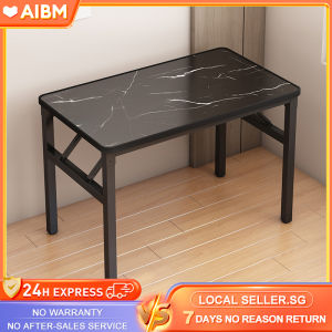 AIBM Imitation Marble Foldable Table Dining Table Household Simple Table Outdoor Table Office Study Desk Computer Table