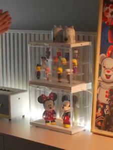 WAFU Life Display Case Popmart Storage Perfume Organizer Transparent Boxes Stackable Magnetic Dustproof Box Toy Doll Desktop Organizer Storage Display Box