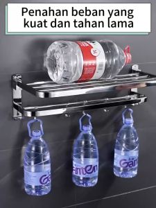 HOMIX Rak Gantung Handuk 304 Stainless Steel Rak Dinding Kamar Mandi  Lipat Rak Toilet Rak Handuk Sabun Shampoo Serbaguna