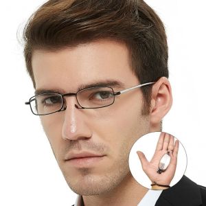 With Free Box Foldable Reading Glasses Telescopic Temple Glasses Anti-Blue Light Glasses for Men and Women
