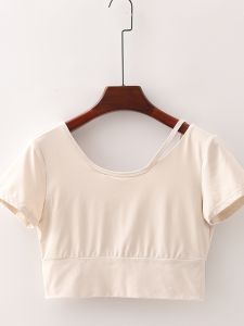 เสื้อยืดโยคะแขนสั้นผู้หญิง ทรงเข้ารูป ระบายอากาศได้ดี แห้งเร็ว ดูดซับเหงื่อ ทนทาน ชั้นในป้องกันการสัมผัส