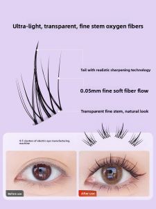 MONLEYTA | Natural Looking Fake Eyelashes Womens Sunflower Lazy Three-step Fairy Hair 10 Rows Self-adhesive Segmented Glued On