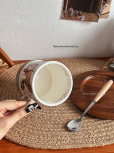 Ceramic Dog Pattern Mug with Spoon Gift