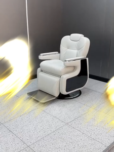 เก้าอี้ โต๊ะตัดผม เก้าอี้ตัดผม เก้าอี้บาร์เบอร์ บาร์เบอร์ชาย ร้านเสริมสวย  ปรับเอนนอนด้วยระบบไฟฟ้า โช๊คไฮดรอลิค ฐานสแตนเลส เบาะหนังเทียมPU เบาะใหญ่นั่งสบาย ฐานสแตนเลสส แข็งแรง ทนทาน Barber chair หนัง PU ที่ดีเยี่ยม ปั๊มน้ำมันไฮดรอลิค สไตล์วินเทจ