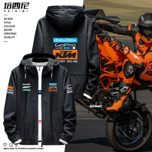 เสื้อแจ็คเก็ตทำงาน KTM Racing Team เสื้อแข่งฤดูใบไม้ร่วง/ฤดูหนาว ผ้าฝ้ายผสม ทรงหลวม ปกโปโล แขนยาว ปกโปโล ทรงหลวม