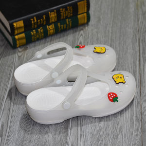 Womens White 33-Size 34 Outdoor Sandals Summer Non Slip Platform Beach Shoes Soft Bottom Nurse Jelly Slippers