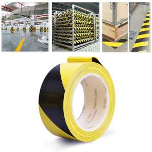 Safety Warning Hazard Floor Tape 50cm*33m Black & Yellow Floor Safety Marking Tape for Floor Walls Pipes and Equipment Marking