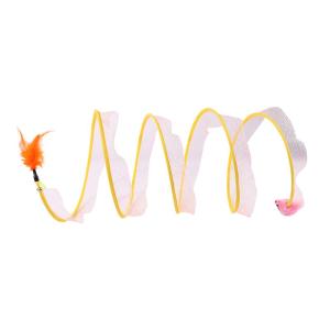 7o | Entertainment Cat Tunnel & Teaser Toy with Mouse & Feather
