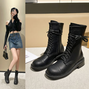Retro British Style Lace-Up Martin Boots