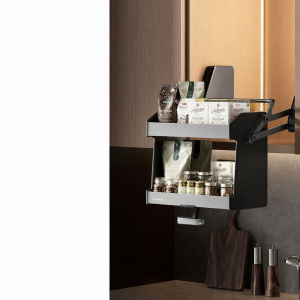 HIGOLD | Adjustable Height Double Layer Drawer Basket for Dishes and Condiments