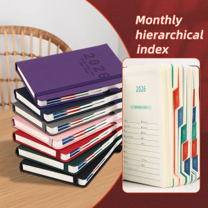 2026 PU Leather Planner A5 Size - Academic Student Calendar with Monthly Weekly Daily Pages English Notebook Journal for School