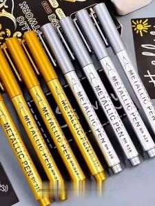 MI-A118 Spidol Warna Metalik Gold Silver Waterproof Metallic Craftwork Pen Marker / Spidol Emas
