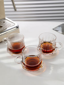 Cốc Thủy Tinh Nhỏ Có Tay Cầm Kiểu Dáng Cổ Điển Cho Buổi Trà Chiều Cốc Cà Phê Văn Phòng Sang Trọng Dành Cho Nữ