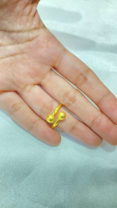 Noin Cincin Wanita Lapis Emas Warna 24K Alloy Premium Desain Elegan Minimalis Adjustable Fashion Ring