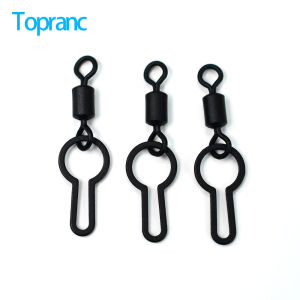 Topranc Carp Fishing Swivel Connectors Black Quick Link Clips for Carp Rig and Bait Presentation Tackle