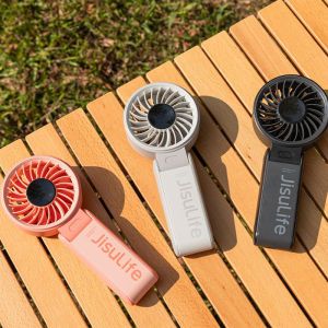 JISULIFE Portable Mini Fan 5000mAh Foldable USB Fans With 5 Gears Strong Wind display screen