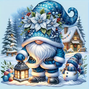 HUACAN Diamond Mosaic Goblin Dwarf Cartoon Resin Square Drill Handicrafts Diy Gift Diamonds Painting Winter Snow Home Art Craft